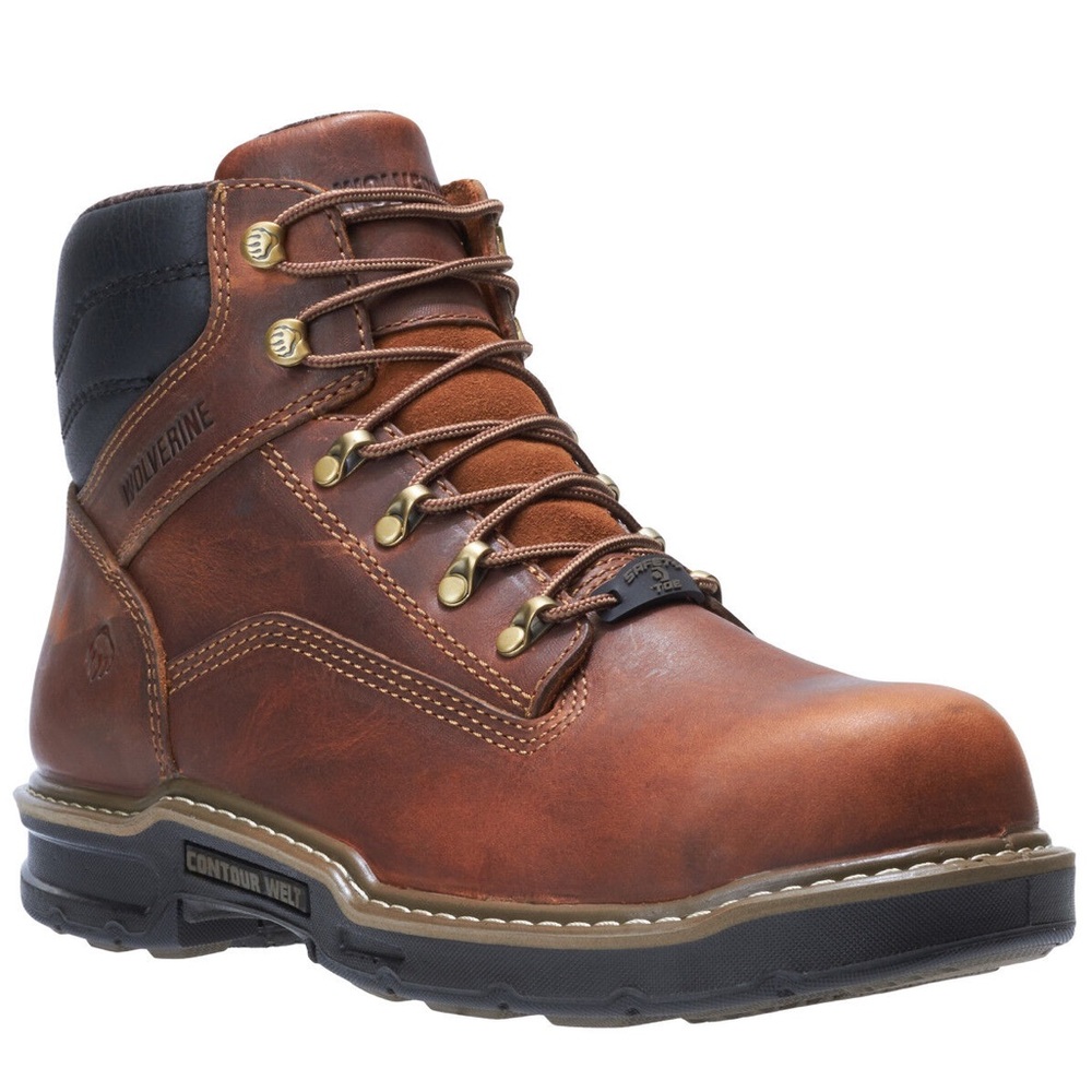 🤎Wolverine Men's Brown Leather Work Boots-(Size 11.5)🤎